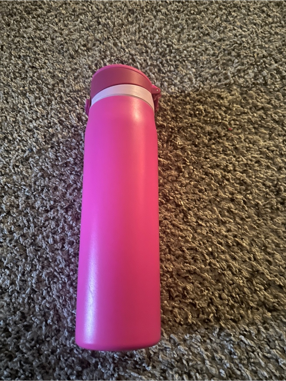 Insulated Pink Stainless Water Bottle with Flip-Top Lid